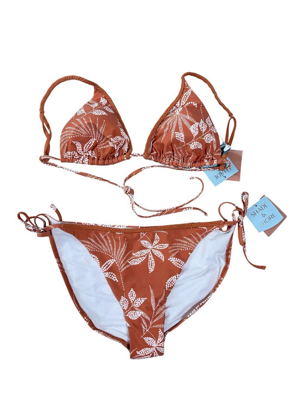 NWT Shade & Shore Palm Print 2 Piece Bikini Size XL